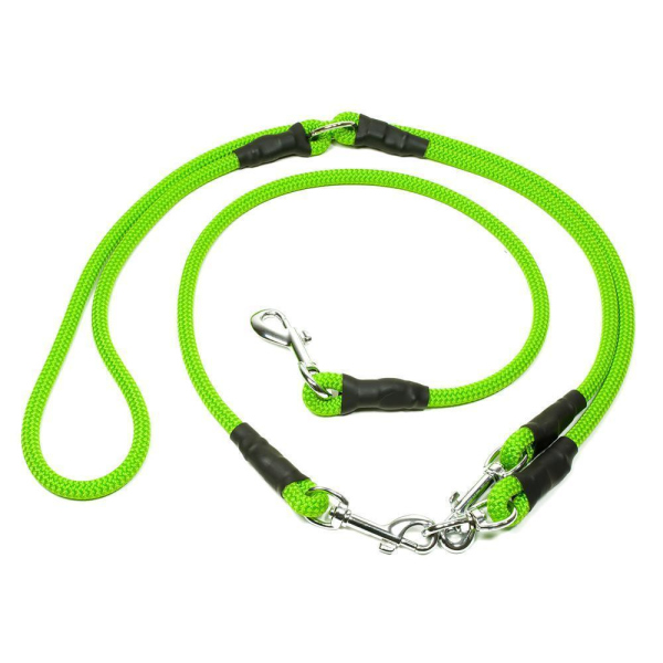 Mystique® "Hunting Profi" Umhängeleine 8mm S - 230cm neongrün 150cm + 80cm mit Karabiner