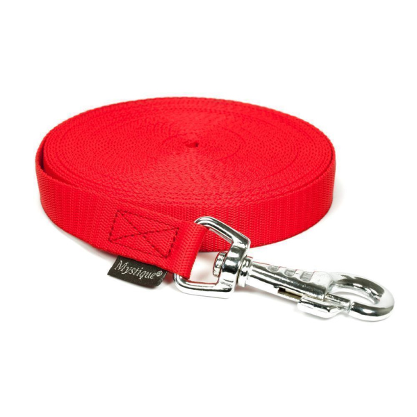 Mystique® Nylon Schleppleine 20mm rot 5m robust Karabinerhaken mit HS