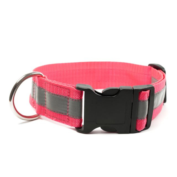 Mystique® Signalhalsband mit Klickverschluss 40mm neonpink 30-40cm