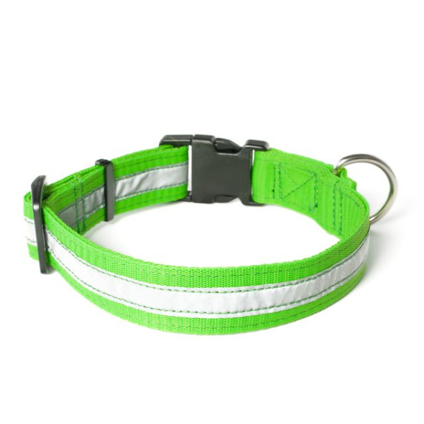 Mystique® Nylon Halsband Profi reflex 25mm neon grün 55-65cm