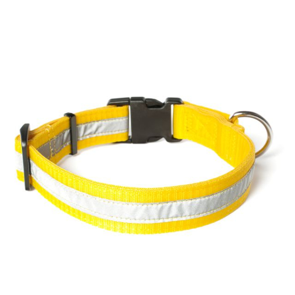 Mystique® Nylon Halsband Profi reflex 25mm gelb 50-60cm