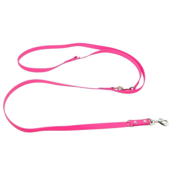 Mystique® Biothane verstellbare Leine 19mm neon pink 200cm