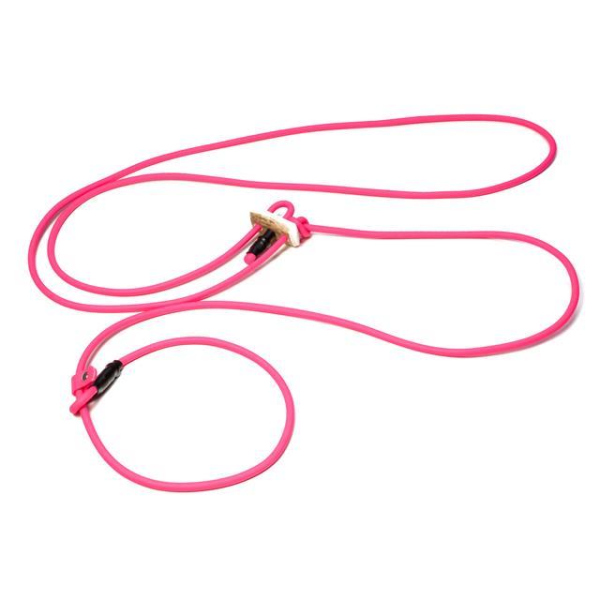 Mystique® Biothane Hunting Profi lautlos Umhängeleine 280cm Moxon 6mm neon pink Moxon