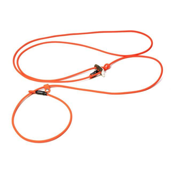 Mystique® Biothane Hunting Profi lautlos Umhängeleine 280cm Moxon 8mm neon orange Moxon