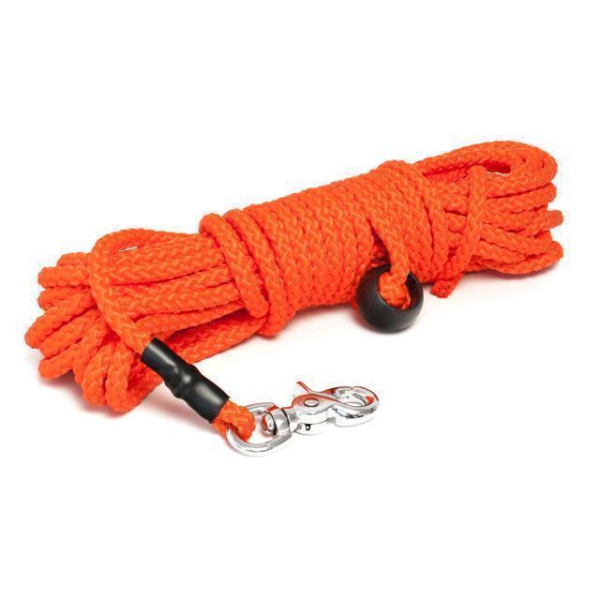 Mystique® Nylon Feldleine rund 7mm neon orange 5m Scherenkarabinerhaken