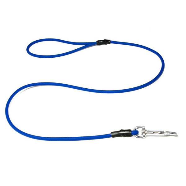 Mystique® Biothane Leine rund 6mm mit Handschlaufe blau 1,2m