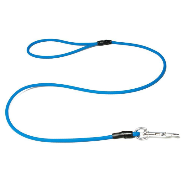 Mystique® Biothane Leine rund 6mm mit Handschlaufe hellblau 1,2m