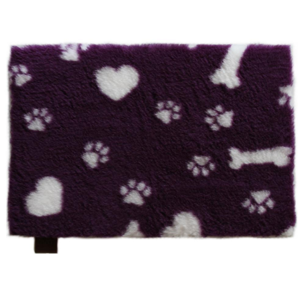 Vetbed Isobed SL purple Hearts, Paws & Bones 50 x 75cm