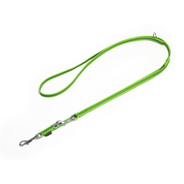 Mystique® Gummierte Umhängeleine Leine 15mm Standard Karabiner neon grün 2m