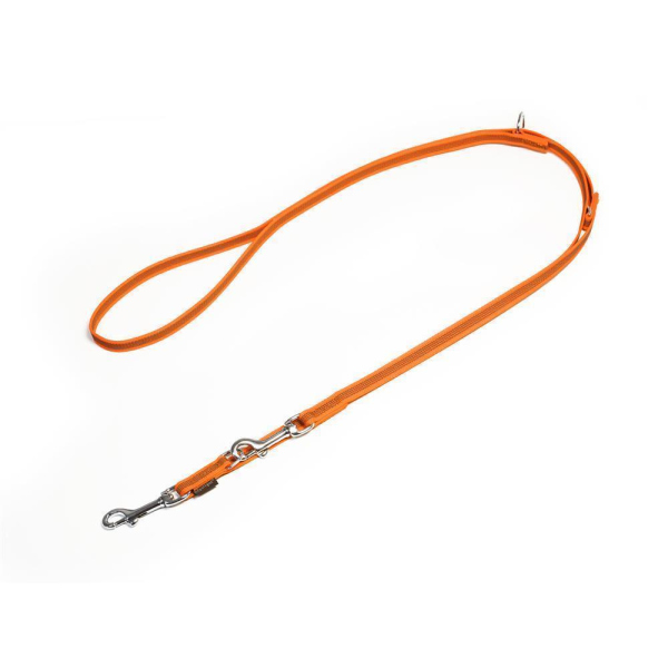 Mystique® Gummierte Umhängeleine Leine 15mm Standard Karabiner neon orange 2,5m