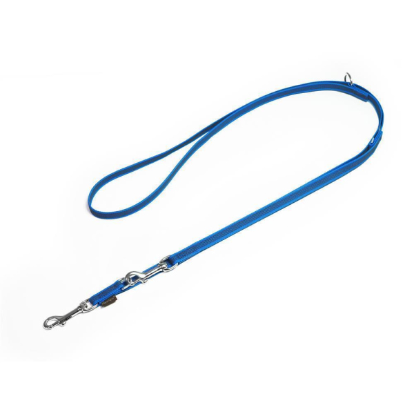 Mystique® Gummierte Umhängeleine Leine 12mm Standard Karabiner blau 2,5m