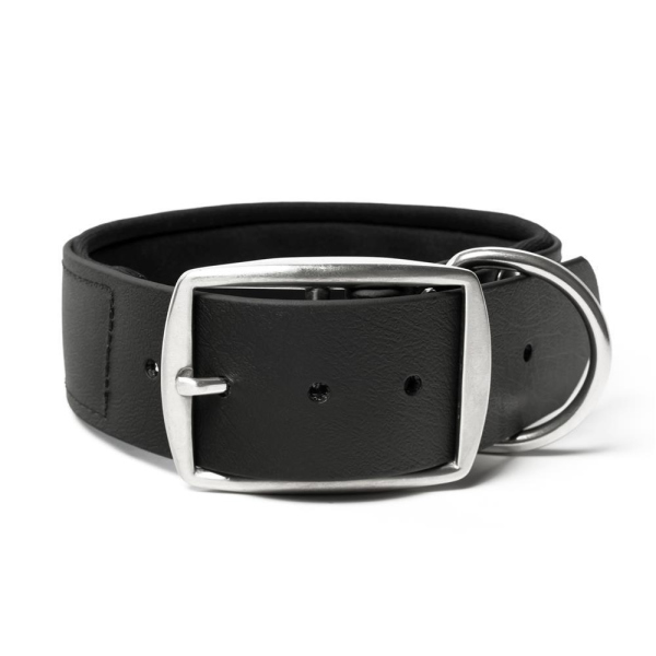 Mystique® Biothane Halsband Deluxe Neopren 38mm rostfrei schwarz 50-58cm