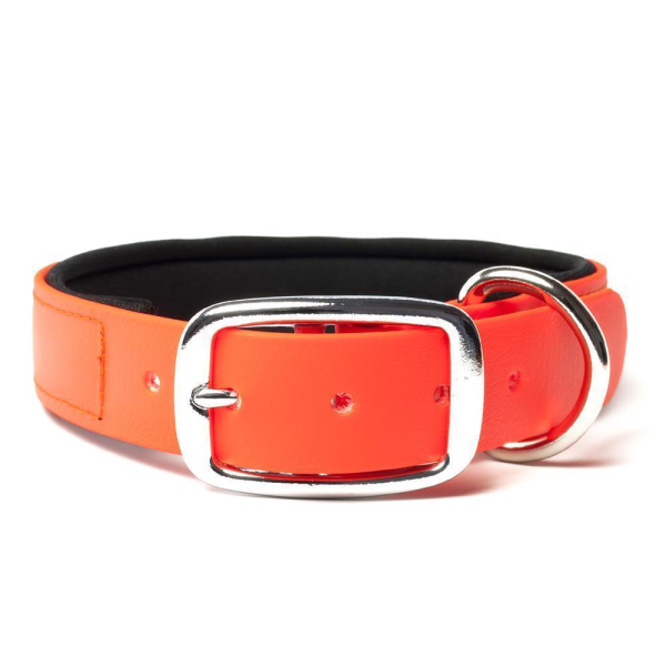 Mystique® Biothane Halsband Deluxe Neopren 19mm beta neon orange 40-48cm