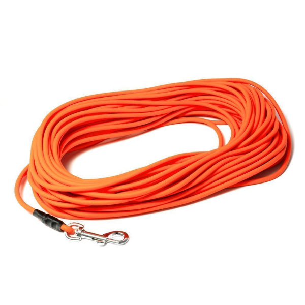 Mystique® Biothane Schleppleine rund 6mm Standard Karabiner neonorange 20m