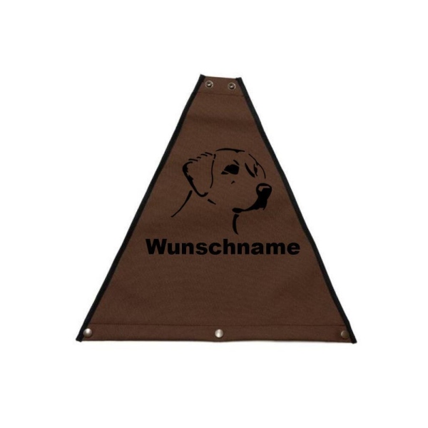 Mystique Dreieck Profiweste braun personalisiert M Labrador Retriever Kopf