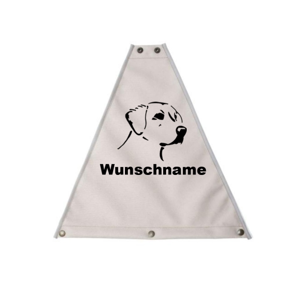 Mystique Dreieck Profiweste beige personalisiert M Labrador Retriever Kopf