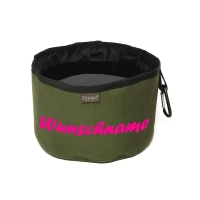 Mystique Reisetrinknapf personalisiert khaki neonpink