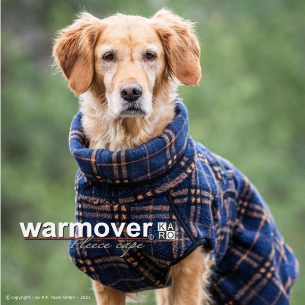 Warmover Karo Fleece Cape dark blue S (59cm)