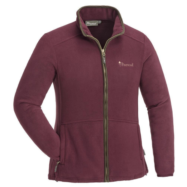 Pinewood 3101 Nydala Damen Fleecejacke Burgundy/Wildlederbraun (548) S