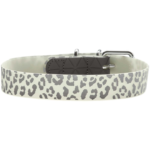 HUNTER Halsband Convenience Reflect Glow weiß Leopardenmuster S-M (45)