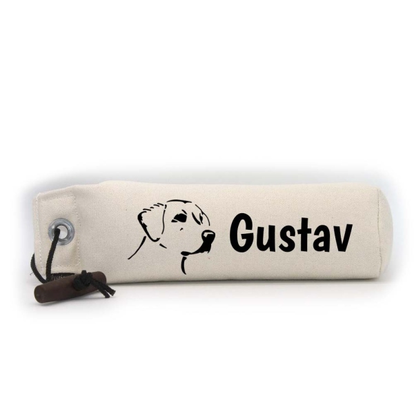 Mystique Dummy Einzel Name Boogaloo weiß Labrador Retriever Kopf