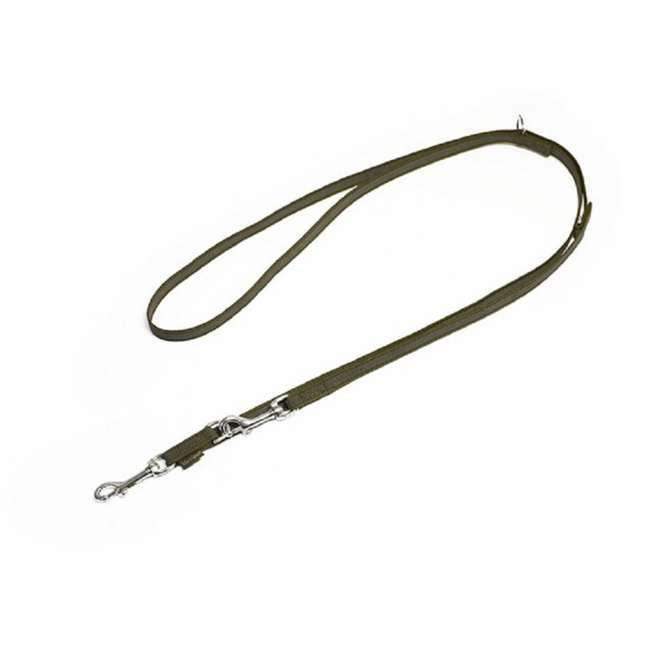 Mystique® Gummierte Umhängeleine Leine 15mm Standard Karabiner khaki 2,5m