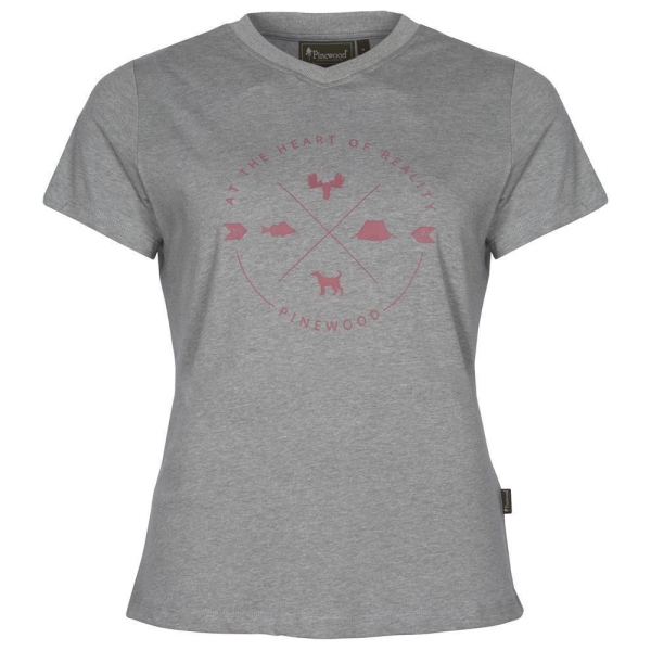 Pinewood 3321 Finnveden Trail Damen T-Shirt L.Grey Melange (454) M