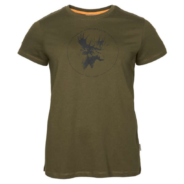 Pinewood 3450 Elch T-Shirt Damen H.Olive (713) S