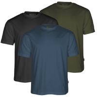 Pinewood 5447 3-Pack T-Shirt A.Blue/Mossgreen/Black (383) M