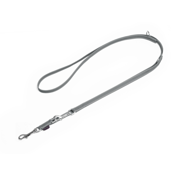 Mystique® Gummierte Umhängeleine Leine 12mm Standard Karabiner grau 3m