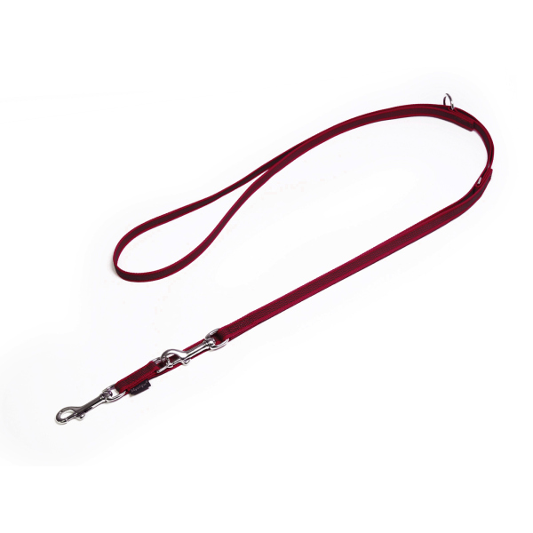 Mystique® Gummierte Umhängeleine Leine 12mm Standard Karabiner weinrot 2m