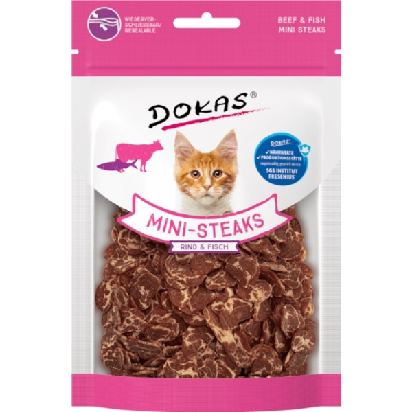 DOKAS - Mini-Steaks Rind & Fisch 1er Pack (1 x 25g)