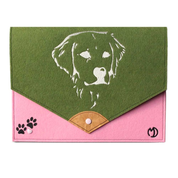 Dokumentenmappe Golden Retriever Kopf